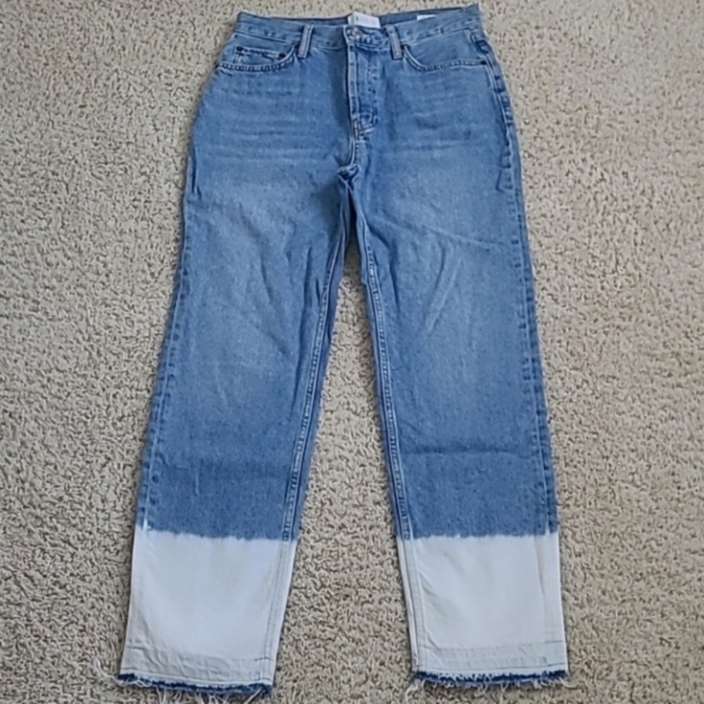 Rails The Atwater Slouchy Straight Buttonfly 100% Cotton Two Toned Jeans